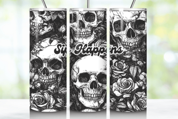 Download Skull and Roses Laser Engraved Tumbler - Engraved tumbler Collection