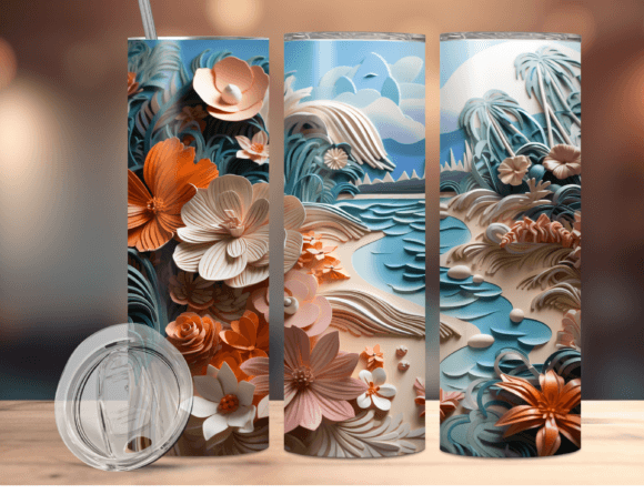 Download 3D Seashell Beach 20 Oz Skinny Tumbler - 20 oz skinny tumbler Collection