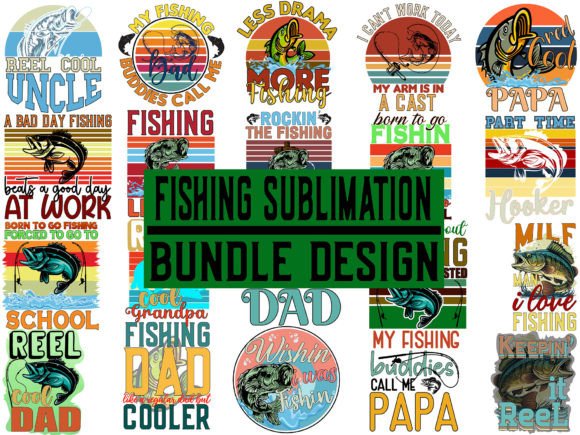 Download Retro Fishing Sublimation Bundle Design - Premium Resources